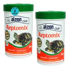 Ração Alcon Club Reptomix 60g Tartarugas Aquáticas Kit Com 2 Foto  mini 1