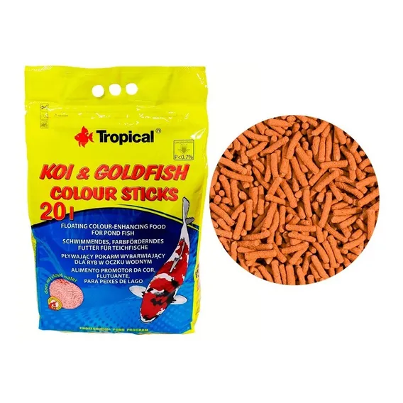 Ração Koi Goldfish Colour Sticks 1600g Tropical - Bag Foto 1