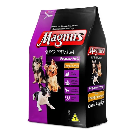 Ração Magnus Super Premium Cães Pequeno Frango Arroz 10,1kg Foto 1