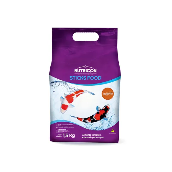 Ração Para Carpa Nutricon Sticks Food Coloração 1,5kg Foto 1