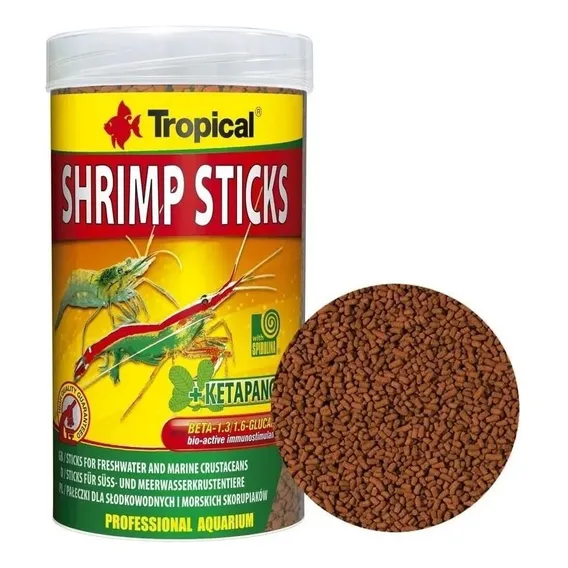 Ração Para Crustáceos Caridinas Tropical Shrimp Sticks 55g Foto 1