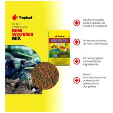 Ração Para Crustáceos Peixes de Fundo de Aquário 90g Sache Tropical Mini Wafers Mix Foto mini  2