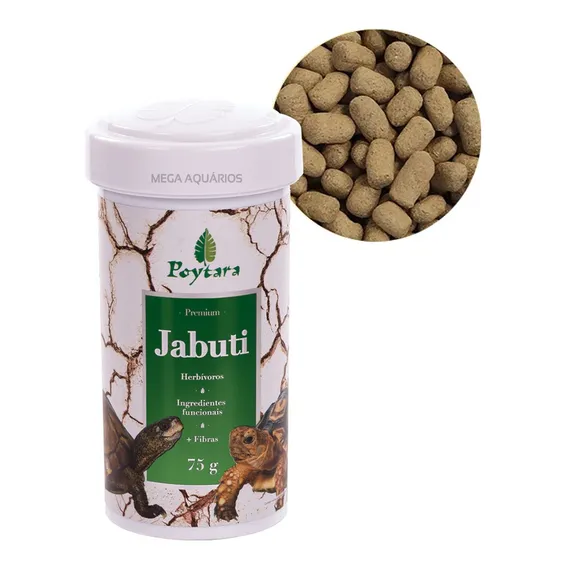 Ração Para Tartaruga Poytara Jabuti Rica Em Vitaminas 75g Foto 1