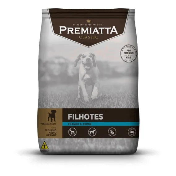 Ração Premiatta Classic Cães Filhotes Todas as Raças Super Premium 15kg Foto 1