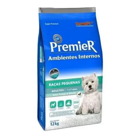 Raçao Premier Ambientes Internos Cães Adultos Pequenos 12 Kg Foto 1