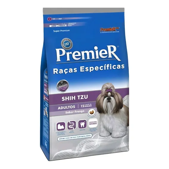 Ração Premier shih tzu adultos frango raças específicas 1 kg Foto 1