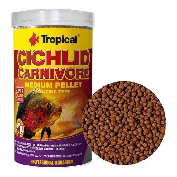 Ração Tropical Cichlid Carnivore Medium Pellet 360g Foto 1