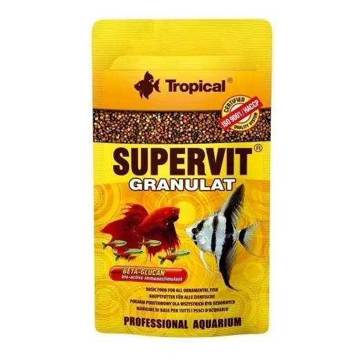 Ração Tropical Supervit Granulat 10g Para Peixes Ornamentais Foto 1