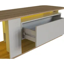 Rack Baixo Tv 65 180x45x47cm Gaveta Iluminação Led Cor Aren Cor Mel Foto mini 2