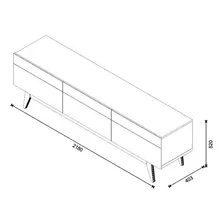 Rack Classic 218cm 3 Gavetas Branco Acetinado - Imcal Foto mini 3