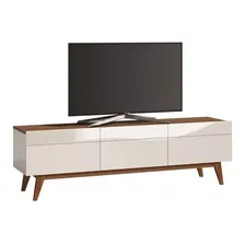 Rack Classic 3g 1.8 Off White Com Freijó - Imcal Móveis Cor Bege Foto  mini 1