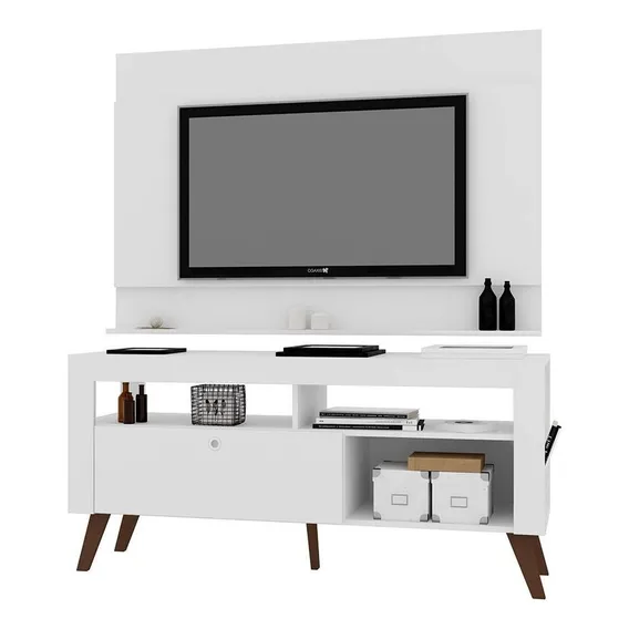Rack Com Painel Dinamarca Até 55 Polegadas Branco Foto 1