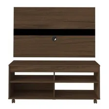 Rack Com Painel Para AtĂ© 42 Polegadas Cross Ii Artely Djwt Cor AmĂȘndoa/Preto Foto mini 2
