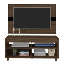 Rack Com Painel Para AtĂ© 42 Polegadas Cross Ii Artely Djwt Cor AmĂȘndoa/Preto Foto mini 3