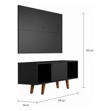 Rack Com Painel Para Tv Até 42 Polegadas Simon Preto 135 Cm Foto mini 4