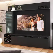 Rack Com Painel Para Tv Até 50 Polegadas Com Adega E Cor Preto Foto mini 1