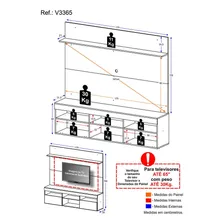 Rack Com Painel Tv 65 Madri Multim贸veis V3365 Foto mini 3