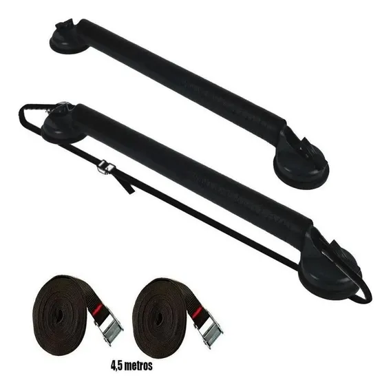 Rack De Ventosa Santo Rack - 4 Ventosas - Preto - 88cm Foto 1