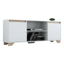Rack Estante Sala Para Tv 2 Portas Benevello - Branco Siena Foto mini 2