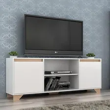 Rack Estante Sala Para Tv 2 Portas Benevello - Branco Siena Foto mini 1