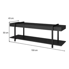 Rack Painel Tv 50 Polegadas Ohio Carraro Preto Foto mini 4