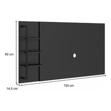 Rack Painel Tv 50 Polegadas Ohio Carraro Preto Foto mini 3