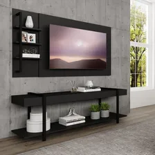 Rack Painel Tv 50 Polegadas Ohio Carraro Preto Foto mini 2