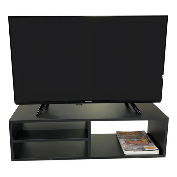 Rack Para Sala Televisão Preto Apoio Para Cd Dvd Foto 1