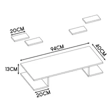 Rack para sala TV Mesa Suspensa Prateleira penteadeira para quarto Trabalho Home Office Computador Pc Branco Foto mini 4