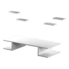 Rack para sala TV Mesa Suspensa Prateleira penteadeira para quarto Trabalho Home Office Computador Pc Branco Foto mini 3