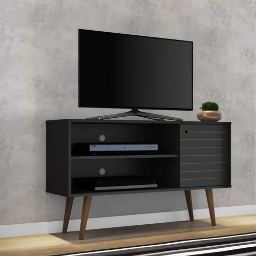 Rack Para Tv Até 42 Polegadas 1 Porta Retrô Jade Fcwt Cor Preto Foto 1