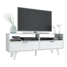 Rack Para Tv Até 55 Polegadas Madesa Oslo Com 2 Portas Cor Branco 6019091 Foto mini  2