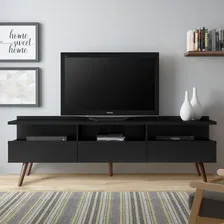 Rack Para Tv Até 65 Polegadas Madesa Londres Com Pés Retro Cor Preto 60021CPC Foto  mini 1