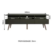 Rack Para Tv Até 65 Polegadas Madesa Londres Com Pés Retro Cor Preto 60021CPC Foto mini  3