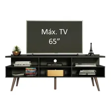 Rack Para Tv Até 65 Polegadas Madesa Londres Com Pés Retro Cor Preto 60021CPC Foto mini 4