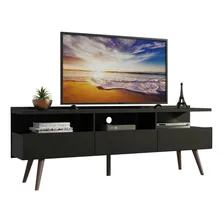 Rack Para Tv Até 65 Polegadas Madesa Londres Com Pés Retro Cor Preto 60021CPC Foto mini  2