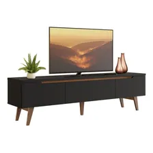 Rack Para Tv Até 75 Polegadas Madesa Reims 2 Portas 1 Gaveta Cor Preto 691709ACP Foto mini  2