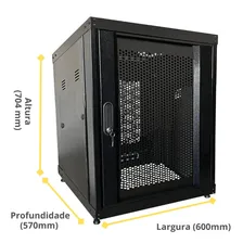 Rack Servidor Perfurado 12u X 570mm Flex Tipo Piso Padrão 19 Cor Preto Foto mini  2