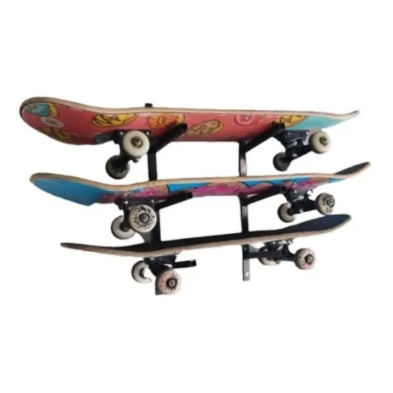 Rack & Suporte De Parede Para Skates - 3 Skates Foto 1