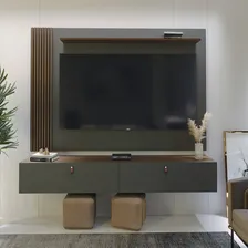Rack Suspenso Com Painel Suspenso Para Tv Até 70 Polegadas Cor Cinza Foto mini 4