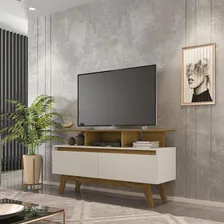 Rack Tv At茅 50 Polegadas 2 Portas Retr么 Multim贸veis Cr45294 Cor Cinamomo/Off white Foto mini 1