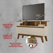 Rack Tv At茅 50 Polegadas 2 Portas Retr么 Multim贸veis Cr45294 Cor Cinamomo/Off white Foto mini 3