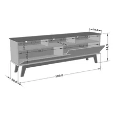 Rack Tv Até 65 Polegadas 2 Portas Retrô Multimóveis Cr45291 Cor Cinamomo/Off white Foto mini 4