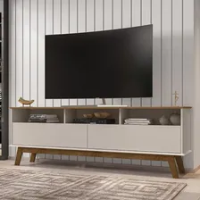 Rack Tv Até 65 Polegadas 2 Portas Retrô Multimóveis Cr45291 Cor Cinamomo/Off white Foto  mini 1