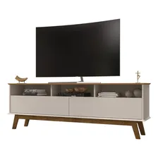 Rack Tv Até 65 Polegadas 2 Portas Retrô Multimóveis Cr45291 Cor Cinamomo/Off white Foto mini  2