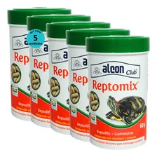 Ração Alcon Club Reptomix 60g Tartarugas Aquáticas Kit Com 5 Foto  mini 1