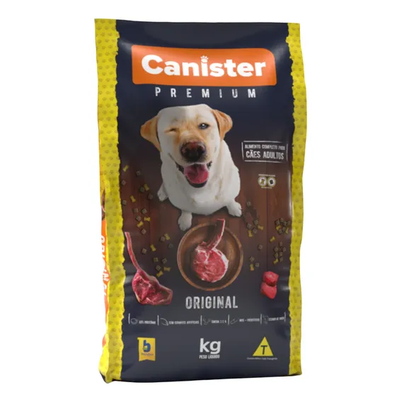 Ração Canister Premium para Cães Adultos 15kg Foto 1