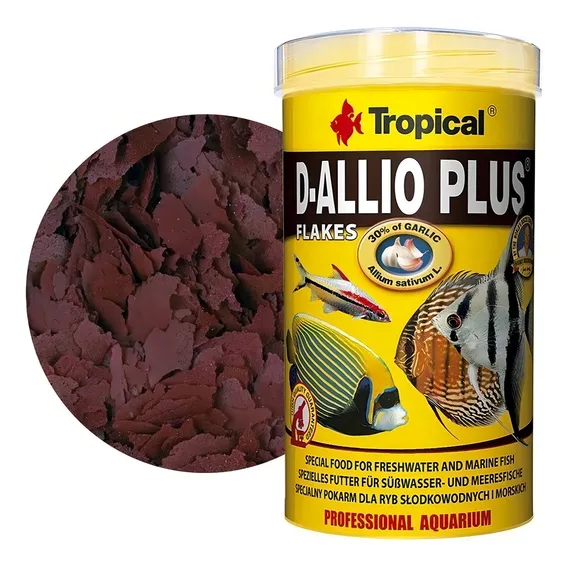 Ração De Peixes Ornamentais Tropical Dallio Plus Flocos 100g Foto 1
