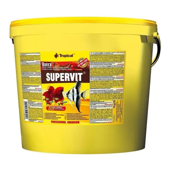 Ração Em Flocos Balde de 1kg Tropical Supervit Para Peixes Tropical Foto 1