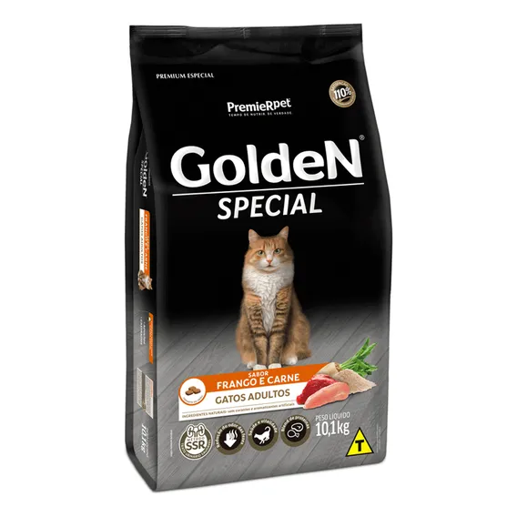 Ração Golden Special Gatos Adultos Frango E Carne 10,1 Kg Foto 1